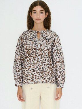 The Tiny Big Sister  Animal Print Tie Blouse size EU 40